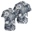 Skull Tropical Grey Aloha Hawaiian Shirt Colorful Short Sleeve Summer Beach Casual Shirt For Men And Women