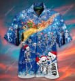 Dancing Skull Skeleton Christmas Aloha Hawaiian Shirt Colorful Short Sleeve Summer Beach Casual Shirt For Men And Women