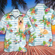 Golden Retriever Dog Lovers Striped Aloha Hawaiian Shirt Colorful Short Sleeve Summer Beach Casual Shirt For Men And Women