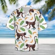 Monkey Aloha Hawaiian Shirt Colorful Short Sleeve Summer Beach Casual Shirt For Men And Women