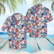 Bulldog Hibiscus Flower Aloha Hawaiian Shirt Colorful Short Sleeve Summer Beach Casual Shirt For Men And Women