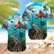Giant Octopus And Diver Aloha Hawaiian Shirt Colorful Short Sleeve Summer Beach Casual Shirt For Men And Women