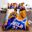 Philadelphia 76ers Joel Embiid Celebrating Photos Collage Bed Sheet Spread Comforter Duvet Cover Bedding Sets