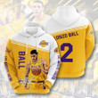Sports Basketball Nba Los Angeles Lakers Lonzo Ball 3D All Over Print Hoodie, Zip-up Hoodie