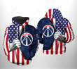 Washington Wizards NBA US Flag Team 3D All Over Print Hoodie, Zip-up Hoodie