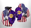 Los Angeles Lakers NBA US Flag Team 3D All Over Print Hoodie, Zip-up Hoodie