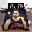 Chicago Bulls Zach Lavine On The Court Picture Bed Sheet Spread Comforter Duvet Cover Bedding Sets