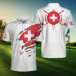 Switzerland Flag Golfer Unisex Polo Shirt