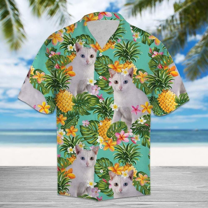 Tropical Pineapple Khao Manee Aloha Hawaiian Shirt Colorful Short Sleeve Summer Beach Casual Shirt For Men And Women
