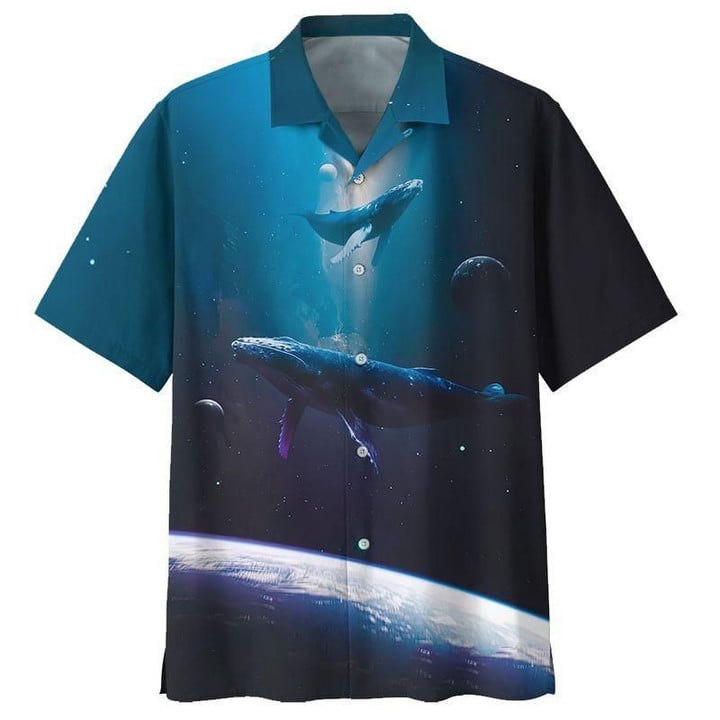 Whale Aloha Hawaiian Shirt Colorful Short Sleeve Summer Beach Casual Shirt For Men And Women