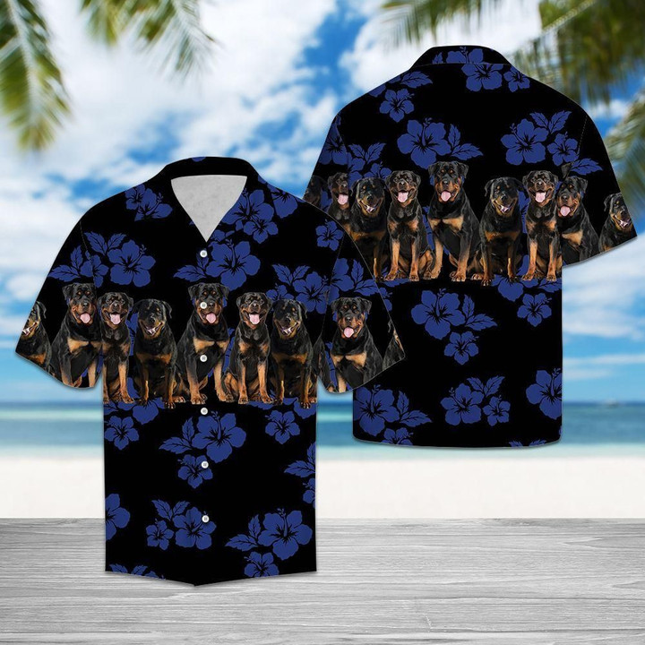 Awesome Rottweiler Aloha Hawaiian Shirt Colorful Short Sleeve Summer Beach Casual Shirt For Men And Women