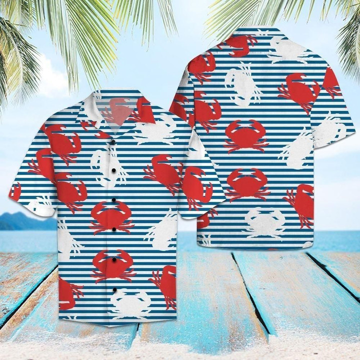 Crab Aloha Hawaiian Shirt Colorful Short Sleeve Summer Beach Casual Shirt For Men And Women