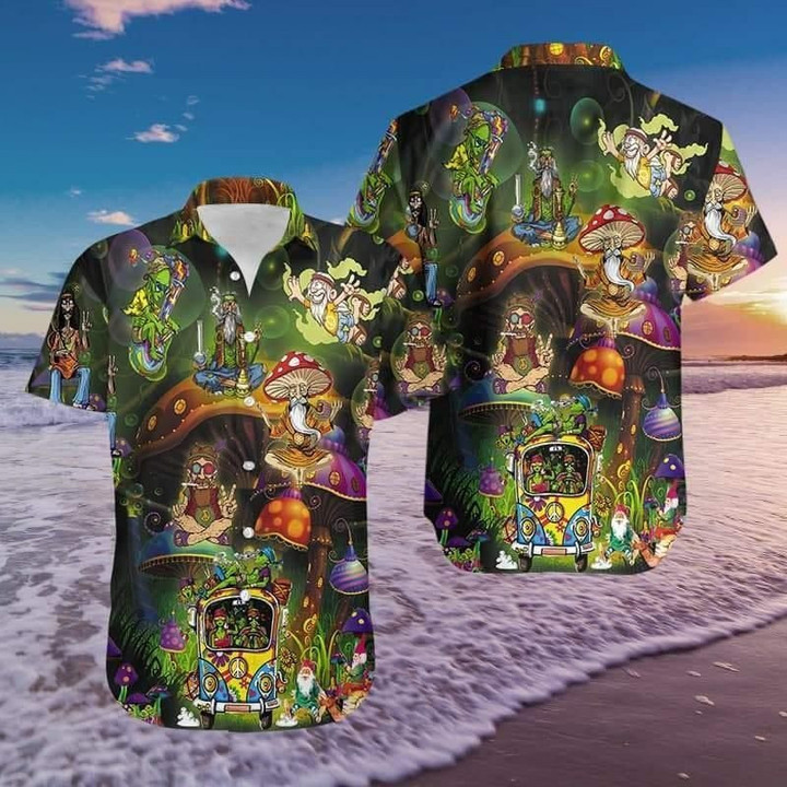 Amazing Colorful Hippie Aloha Hawaiian Shirt Colorful Short Sleeve Summer Beach Casual Shirt For Men And Women