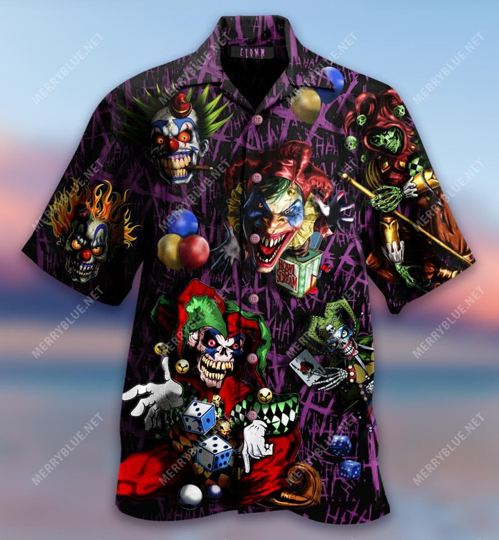 What Scary Skull Clowns Oh Just Have Fun Aloha Hawaiian Shirt Colorful Short Sleeve Summer Beach Casual Shirt For Men And Women