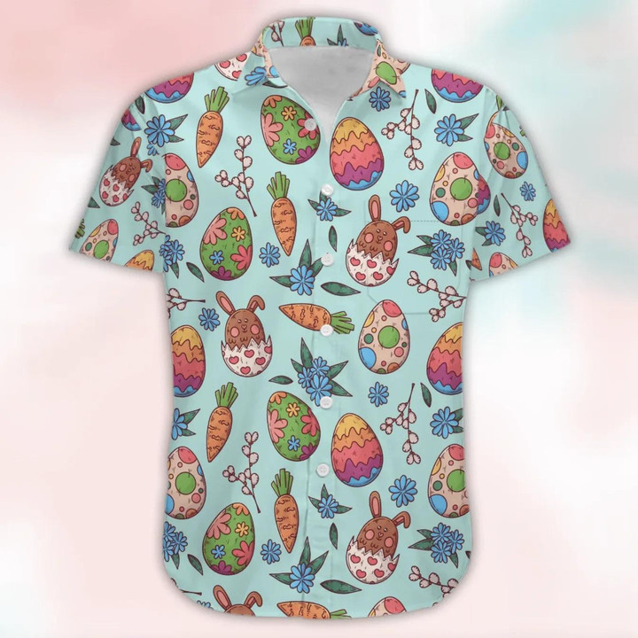 Happy Easter Aloha Hawaiian Shirt Colorful Short Sleeve Summer Beach Casual Shirt For Men And Women
