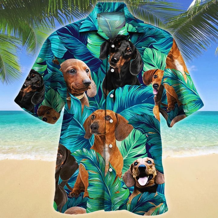 Dachshund Dog Lovers Aloha Hawaiian Shirt Colorful Short Sleeve Summer Beach Casual Shirt For Men And Women