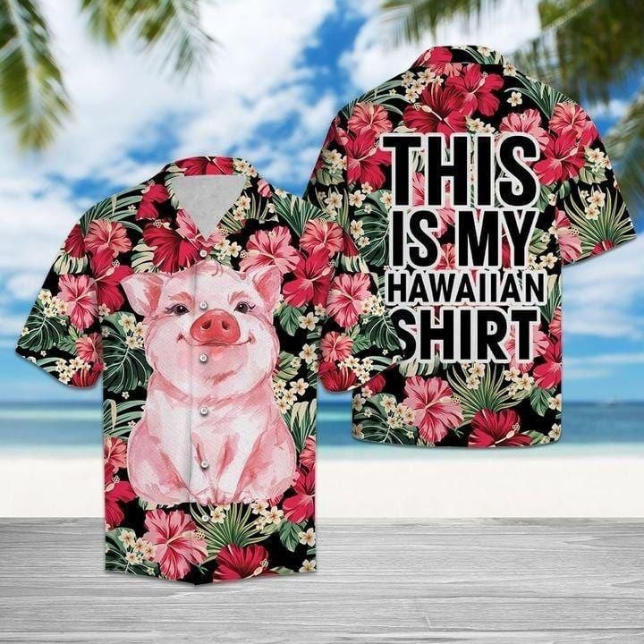 Cute Pig This Is My Aloha Hawaiian Shirt Colorful Short Sleeve Summer Beach Casual Shirt For Men And Women