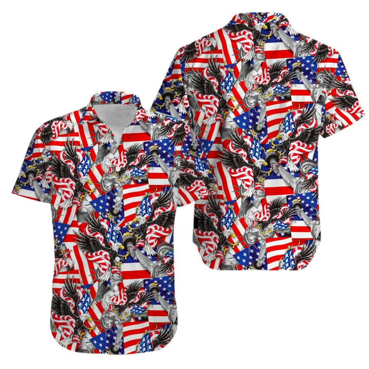 Eagle America Archives Aloha Hawaiian Shirt Colorful Short Sleeve Summer Beach Casual Shirt For Men And Women