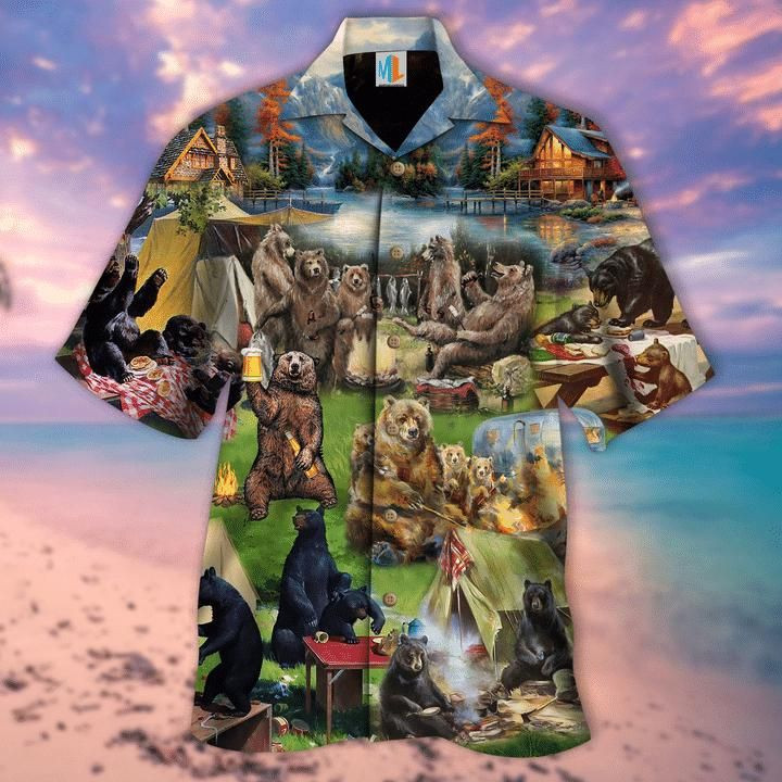 Go Camping Aloha Hawaiian Shirt Colorful Short Sleeve Summer Beach Casual Shirt For Men And Women