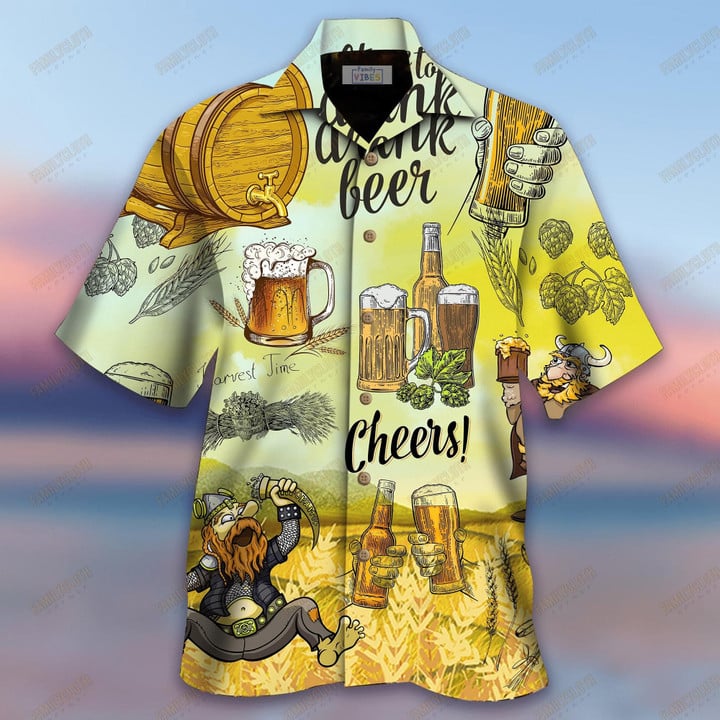 Born To Drink Beer Aloha Hawaiian Shirt Colorful Short Sleeve Summer Beach Casual Shirt For Men And Women