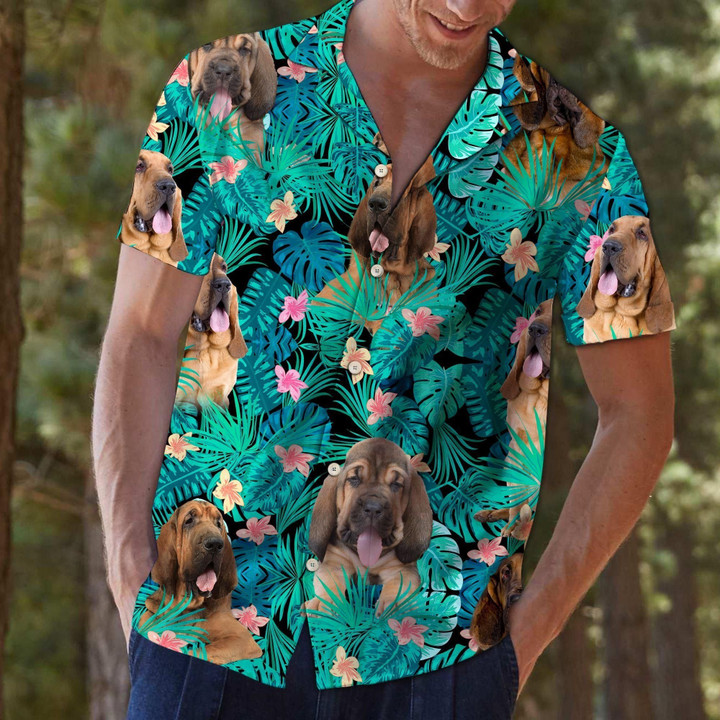 Bloodhound Tropical Aloha Hawaiian Shirt Colorful Short Sleeve Summer Beach Casual Shirt For Men And Women