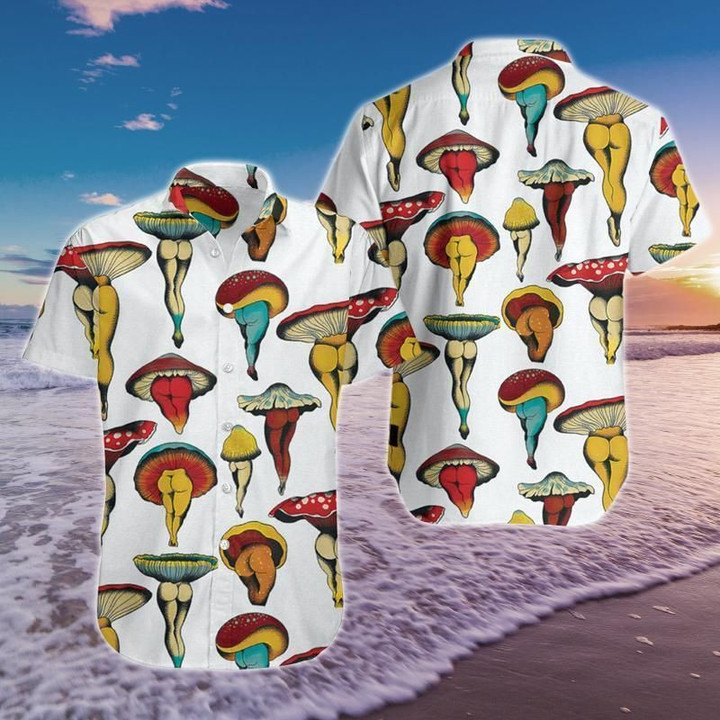 Mushroom Aloha Hawaiian Shirt Colorful Short Sleeve Summer Beach Casual Shirt For Men And Women