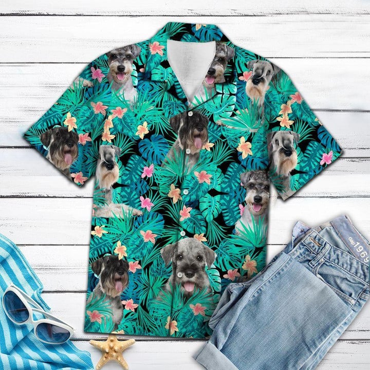 Standard Schnauzer Tropical Aloha Hawaiian Shirt Colorful Short Sleeve Summer Beach Casual Shirt For Men And Women