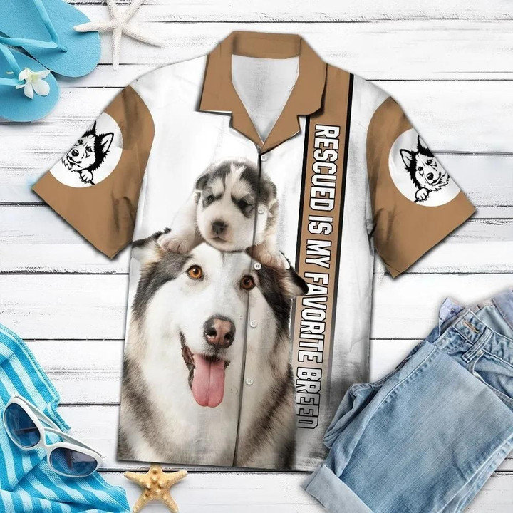 Siberian Husky Is My Favorite Breed Aloha Hawaiian Shirt Colorful Short Sleeve Summer Beach Casual Shirt For Men And Women