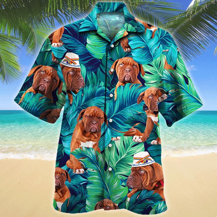 Dogue De Bordeaux Dog Lovers Aloha Hawaiian Shirt Colorful Short Sleeve Summer Beach Casual Shirt For Men And Women