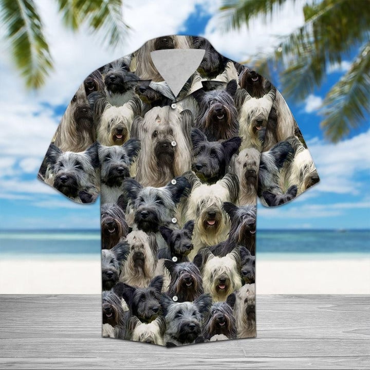 Skye Terrier Aloha Hawaiian Shirt Colorful Short Sleeve Summer Beach Casual Shirt For Men And Women