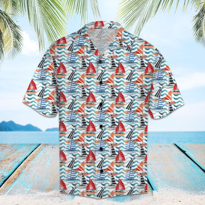 Sailing Aloha Hawaiian Shirt Colorful Short Sleeve Summer Beach Casual Shirt For Men And Women