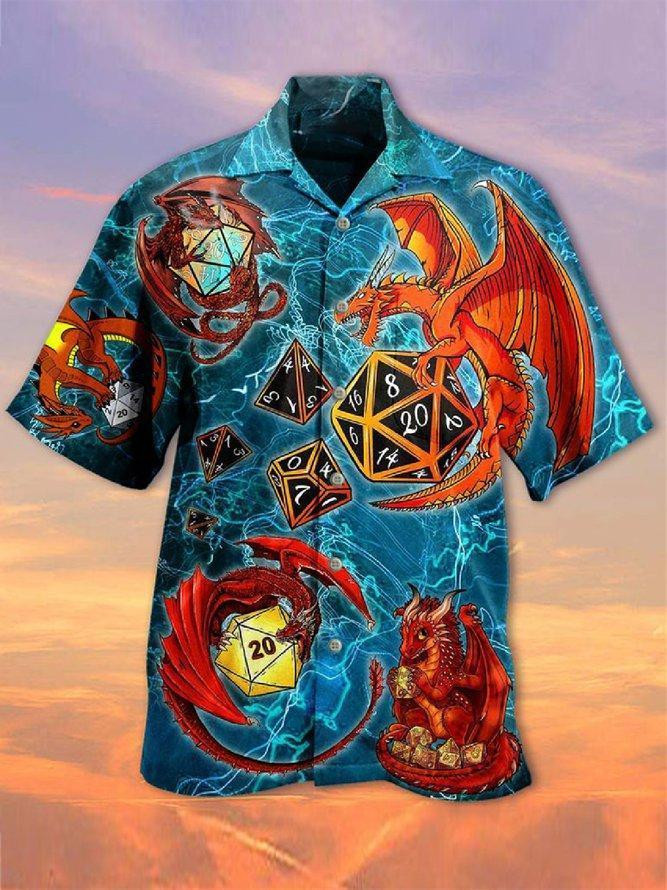Dragon Aloha Hawaiian Shirt Colorful Short Sleeve Summer Beach Casual Shirt For Men And Women