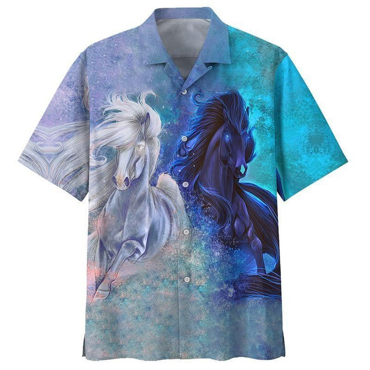 Horse Aloha Hawaiian Shirt Colorful Short Sleeve Summer Beach Casual Shirt For Men And Women