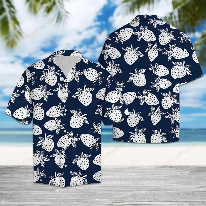 Strawberry Tropical Aloha Hawaiian Shirt Colorful Short Sleeve Summer Beach Casual Shirt For Men And Women