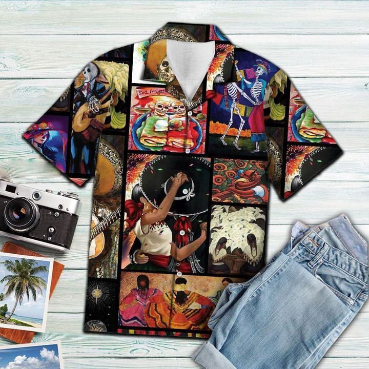 Hispanic Culture Aloha Hawaiian Shirt Colorful Short Sleeve Summer Beach Casual Shirt For Men And Women