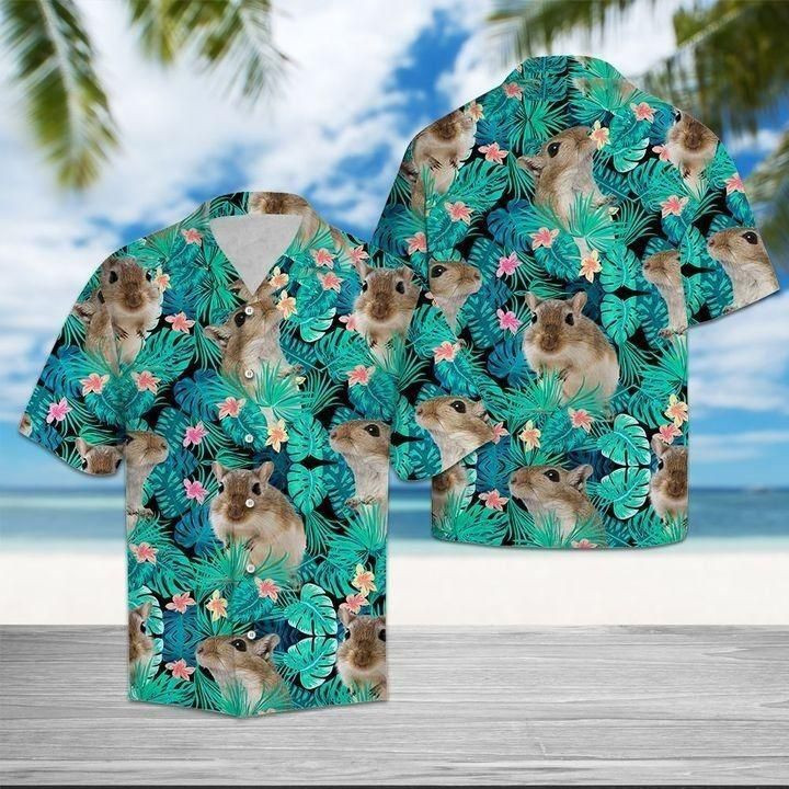 Gerbils Tropical Aloha Hawaiian Shirt Colorful Short Sleeve Summer Beach Casual Shirt For Men And Women