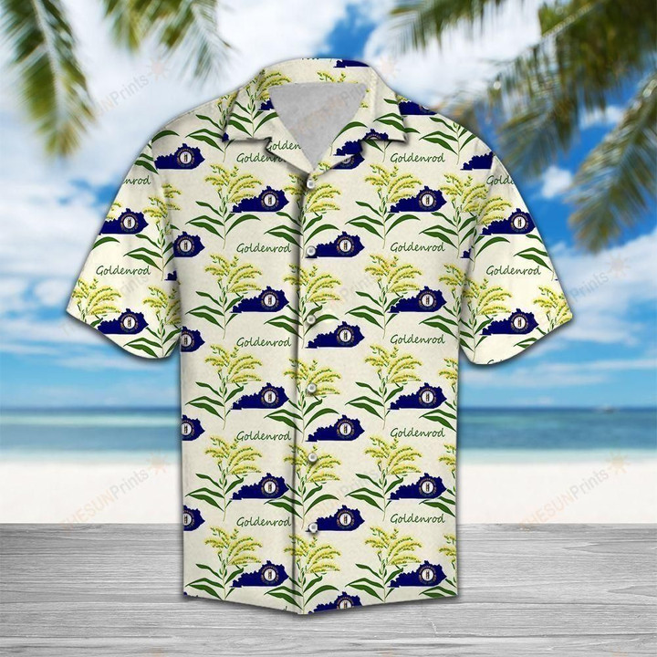 Kentucky Goldenrod Flower Aloha Hawaiian Shirt Colorful Short Sleeve Summer Beach Casual Shirt For Men And Women