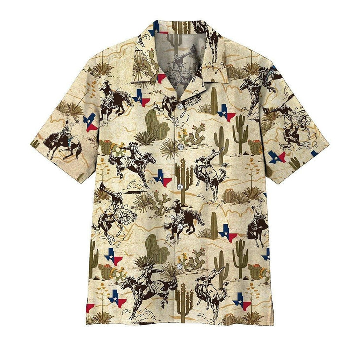 3D Texas Rodeo Aloha Hawaiian Shirt Colorful Short Sleeve Summer Beach Casual Shirt For Men And Women