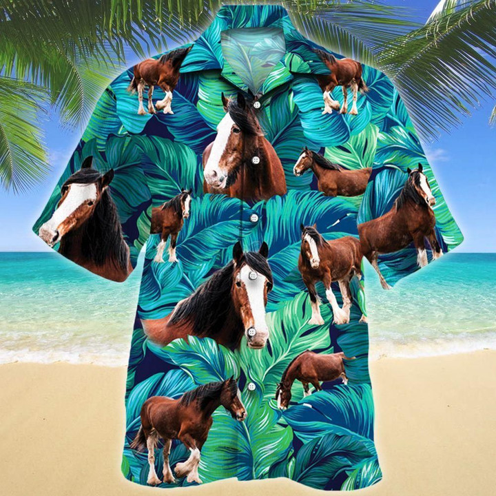 Clydesdale Horse Lovers Aloha Hawaiian Shirt Colorful Short Sleeve Summer Beach Casual Shirt For Men And Women
