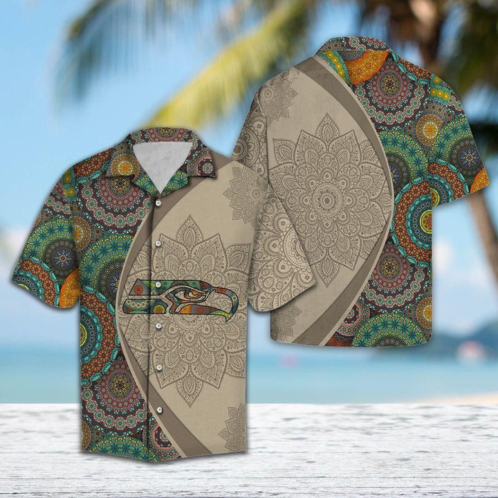 Eagle Head Mandala Aloha Hawaiian Shirt Colorful Short Sleeve Summer Beach Casual Shirt For Men And Women