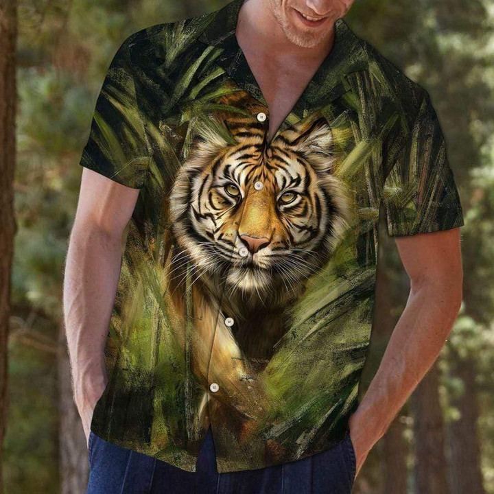 Tiger So Cool Aloha Hawaiian Shirt Colorful Short Sleeve Summer Beach Casual Shirt For Men And Women
