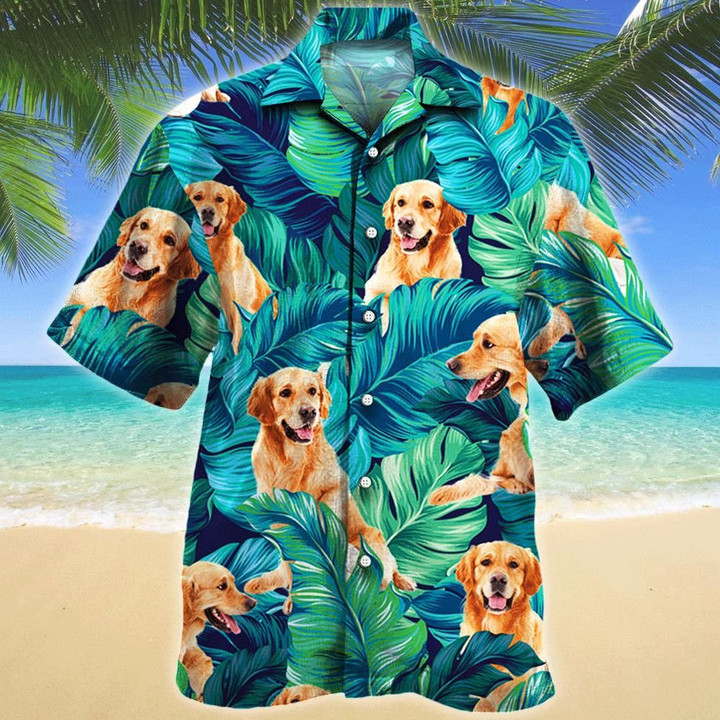 Golden Retriever Dog Lovers Aloha Hawaiian Shirt Colorful Short Sleeve Summer Beach Casual Shirt For Men And Women