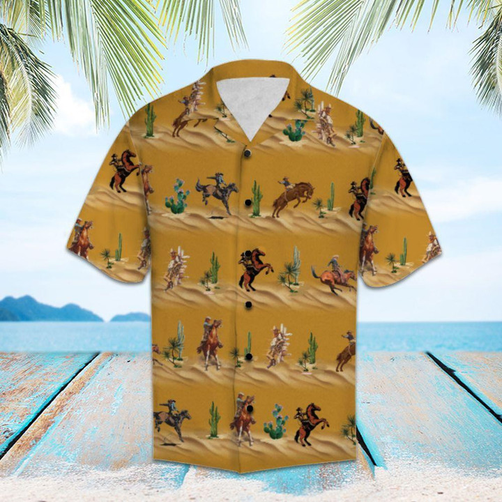 Amazing Cowboy Aloha Hawaiian Shirt Colorful Short Sleeve Summer Beach Casual Shirt For Men And Women