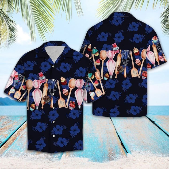 Baking Items Aloha Hawaiian Shirt Colorful Short Sleeve Summer Beach Casual Shirt For Men And Women