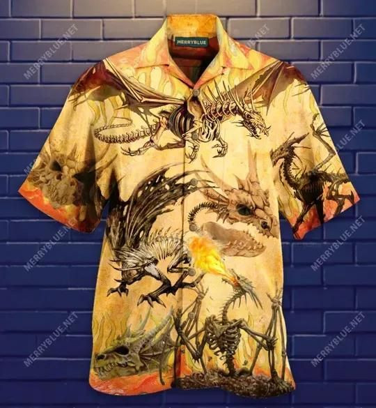 Dragon Bones Aloha Hawaiian Shirt Colorful Short Sleeve Summer Beach Casual Shirt For Men And Women