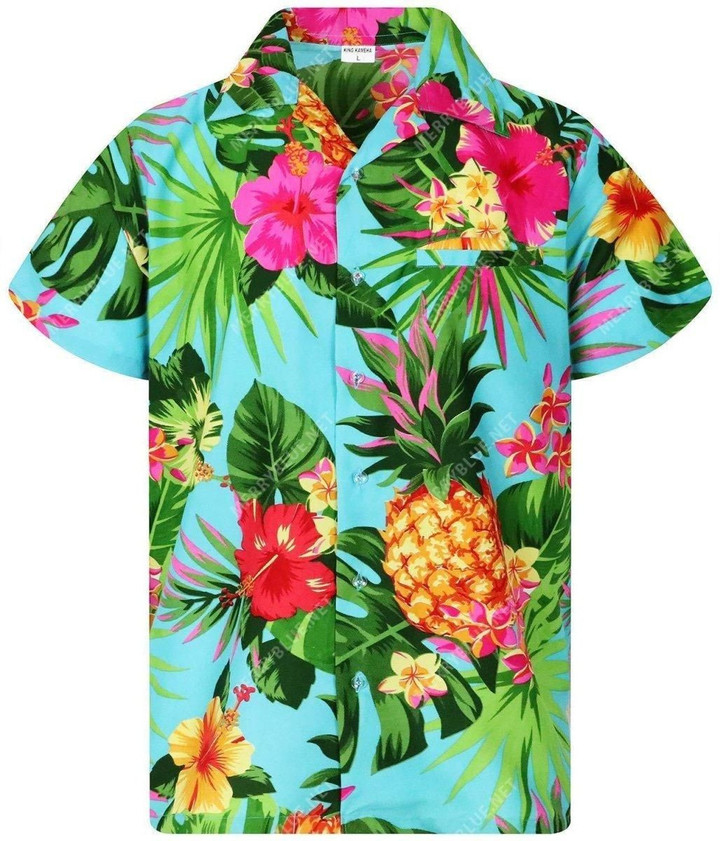 King Kameha Funky Aloha Hawaiian Shirt Colorful Short Sleeve Summer Beach Casual Shirt For Men And Women