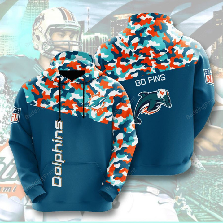Miami Dolphins Go Fins 3D All Over Print Hoodie, Zip-up Hoodie