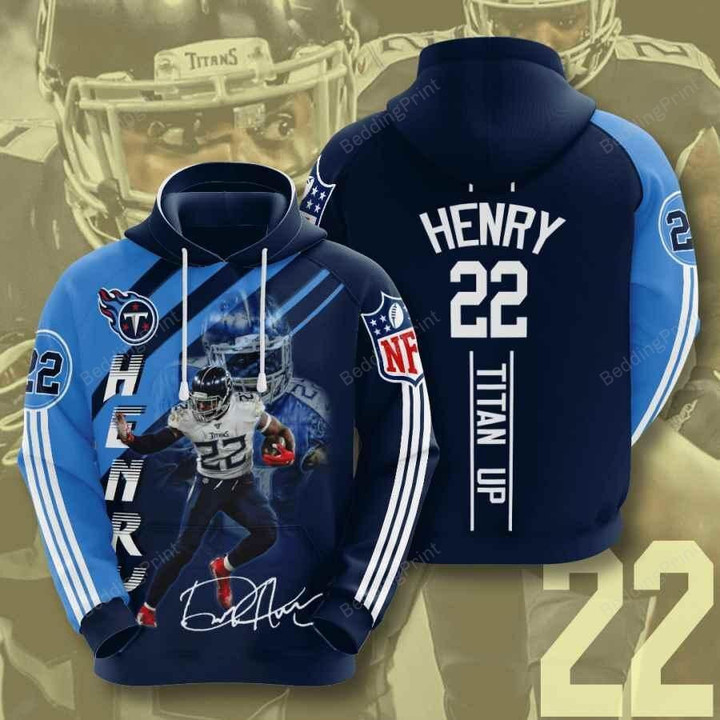 Sports American Football Nfl Tennessee Titans Derrick Henry 3D All Over Print Hoodie, Zip-up Hoodie