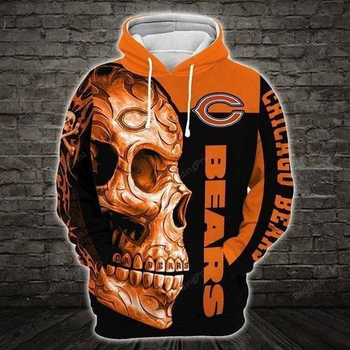 Chicago Bears NFL Tribal Skull Men and Women 3D Full Printing Hoodie