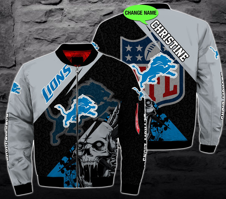 Personalized Detroit Lions Nfl Skull Custom 3d All Over Print Hoodie